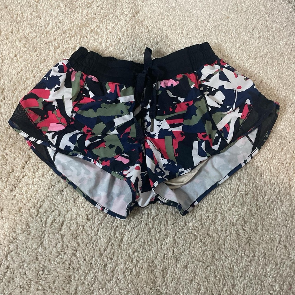 Multi-coloured lululemon hotty hot running shorts #runningessentials